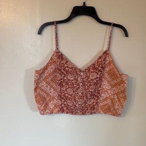 American Eagle Rust colors Floral Cropped Cami - Size XL